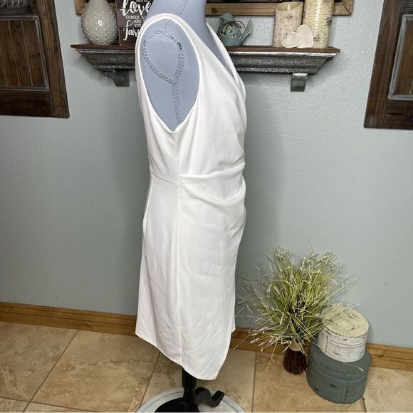 Guess Ivory Origami Sheath Sleeveless Dress Size 14 - Picture 10 of 16